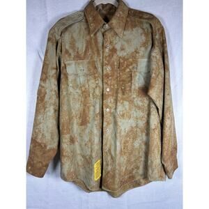 Y2K rusty print men’s button up shirt long sleeve 16x32 Halloween costume party